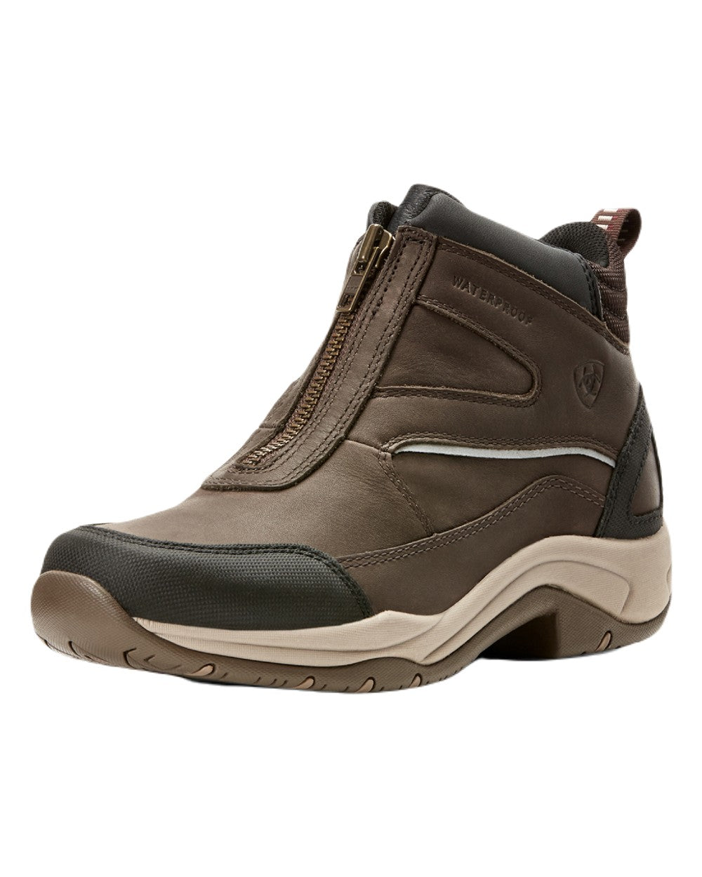 Dark Brown coloured Ariat Womens Telluride II H2O Waterproof Boots on white background 