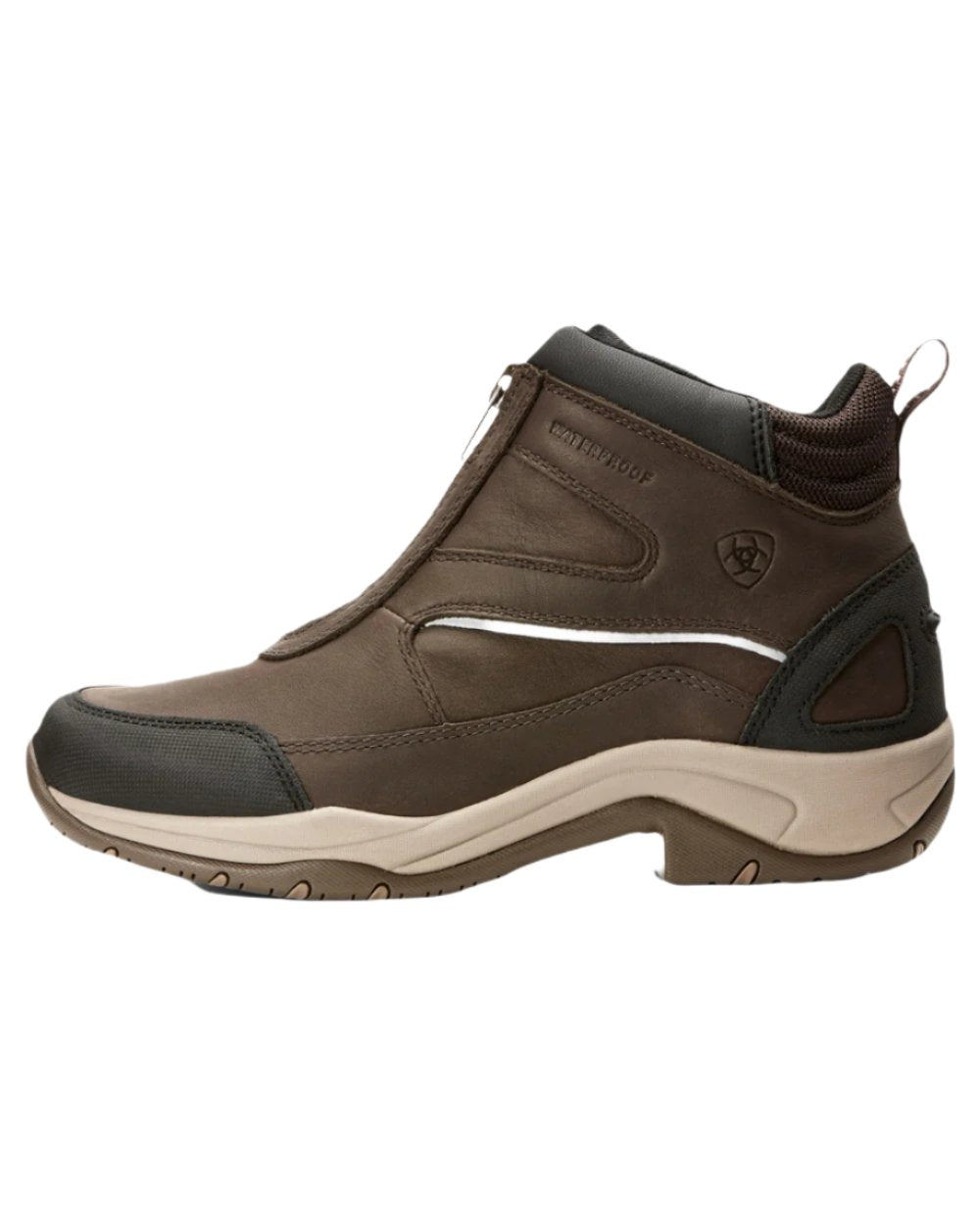 Dark Brown coloured Ariat Womens Telluride II H2O Waterproof Boots on white background 