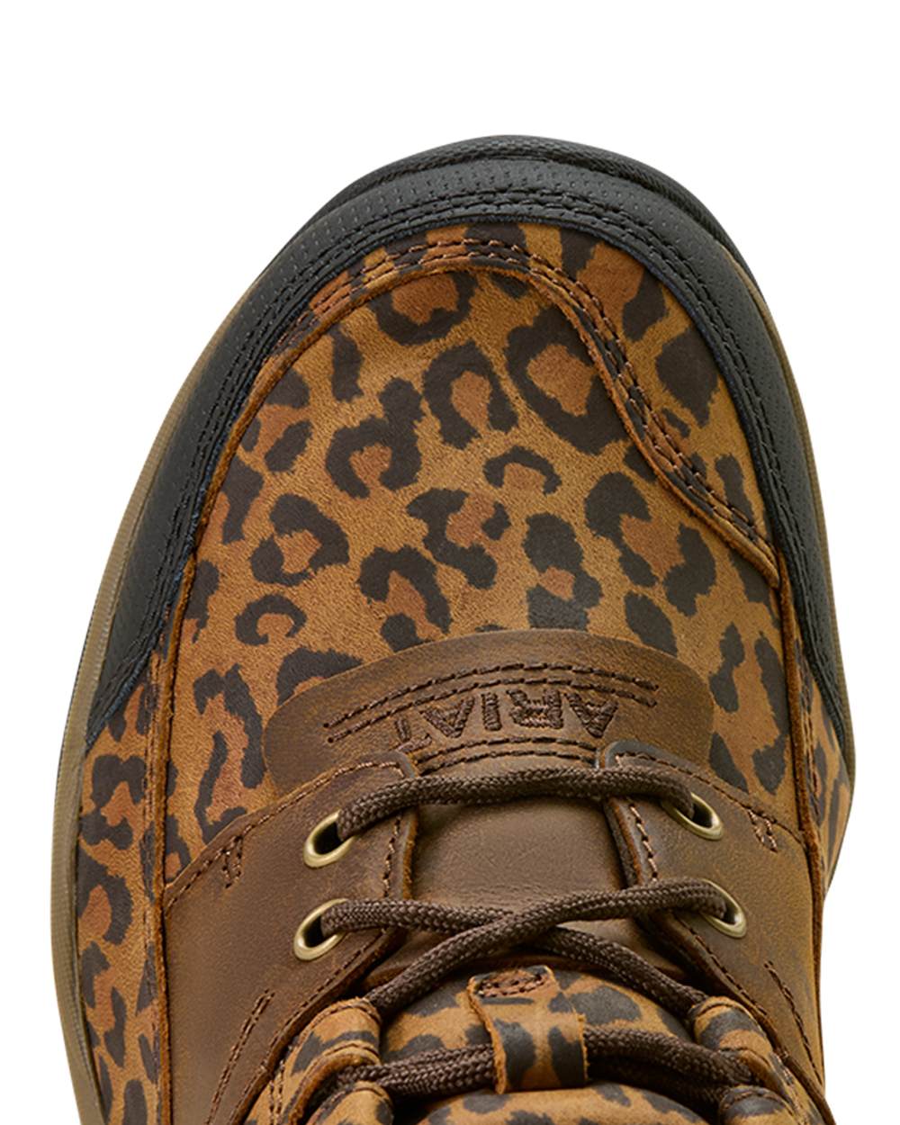 Washed Leopard coloured Ariat Womens Terrain Boots on white background 