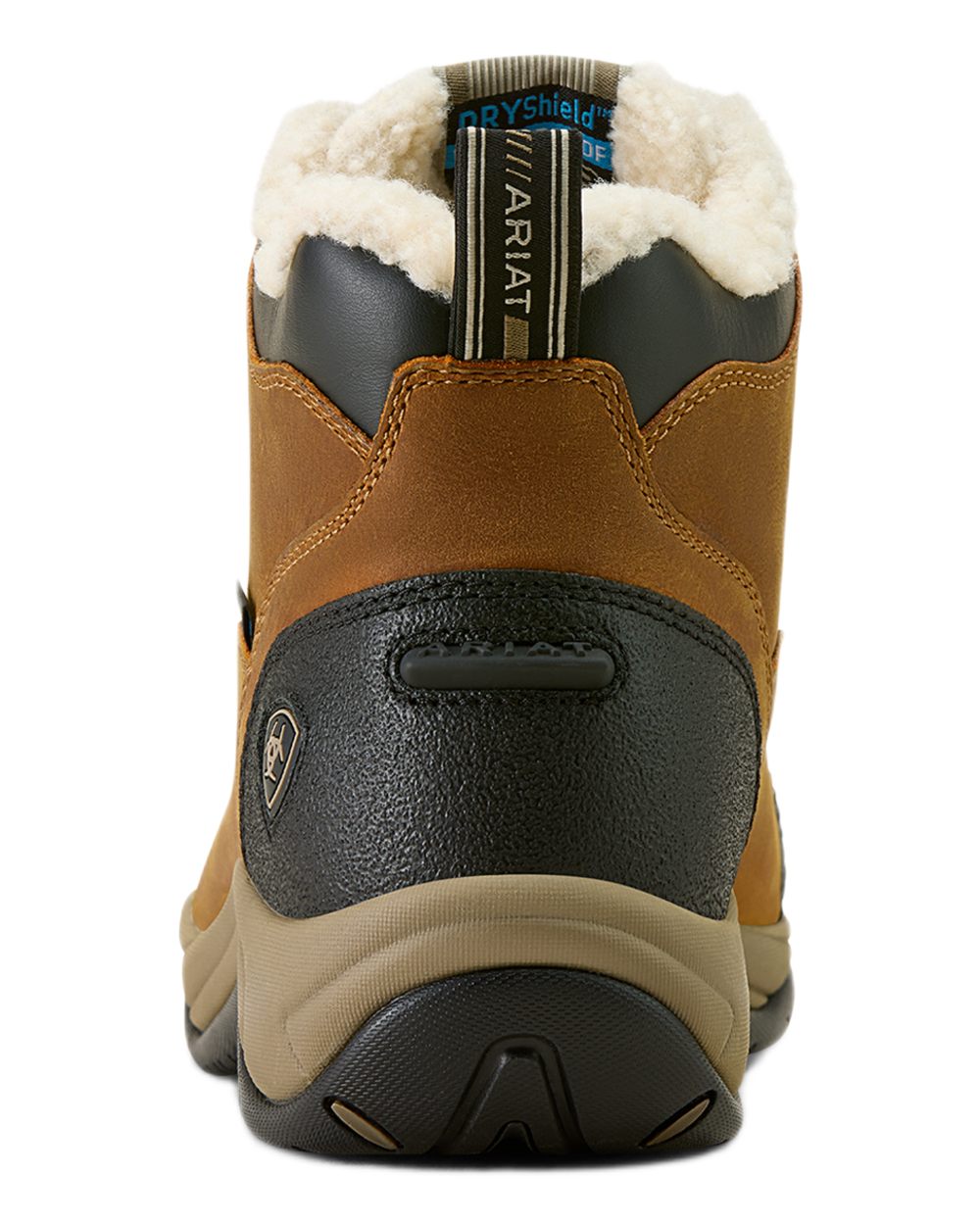 Dusted Wheat coloured Ariat Womens Terrain Sherpa Waterproof Boots on white background 