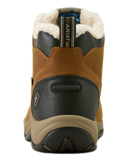 Dusted Wheat coloured Ariat Womens Terrain Sherpa Waterproof Boots on white background 