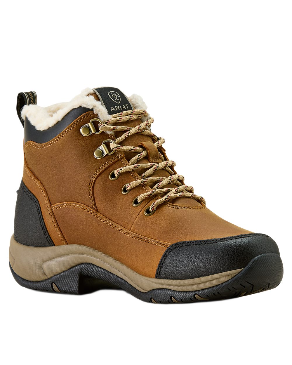 Dusted Wheat coloured Ariat Womens Terrain Sherpa Waterproof Boots on white background 
