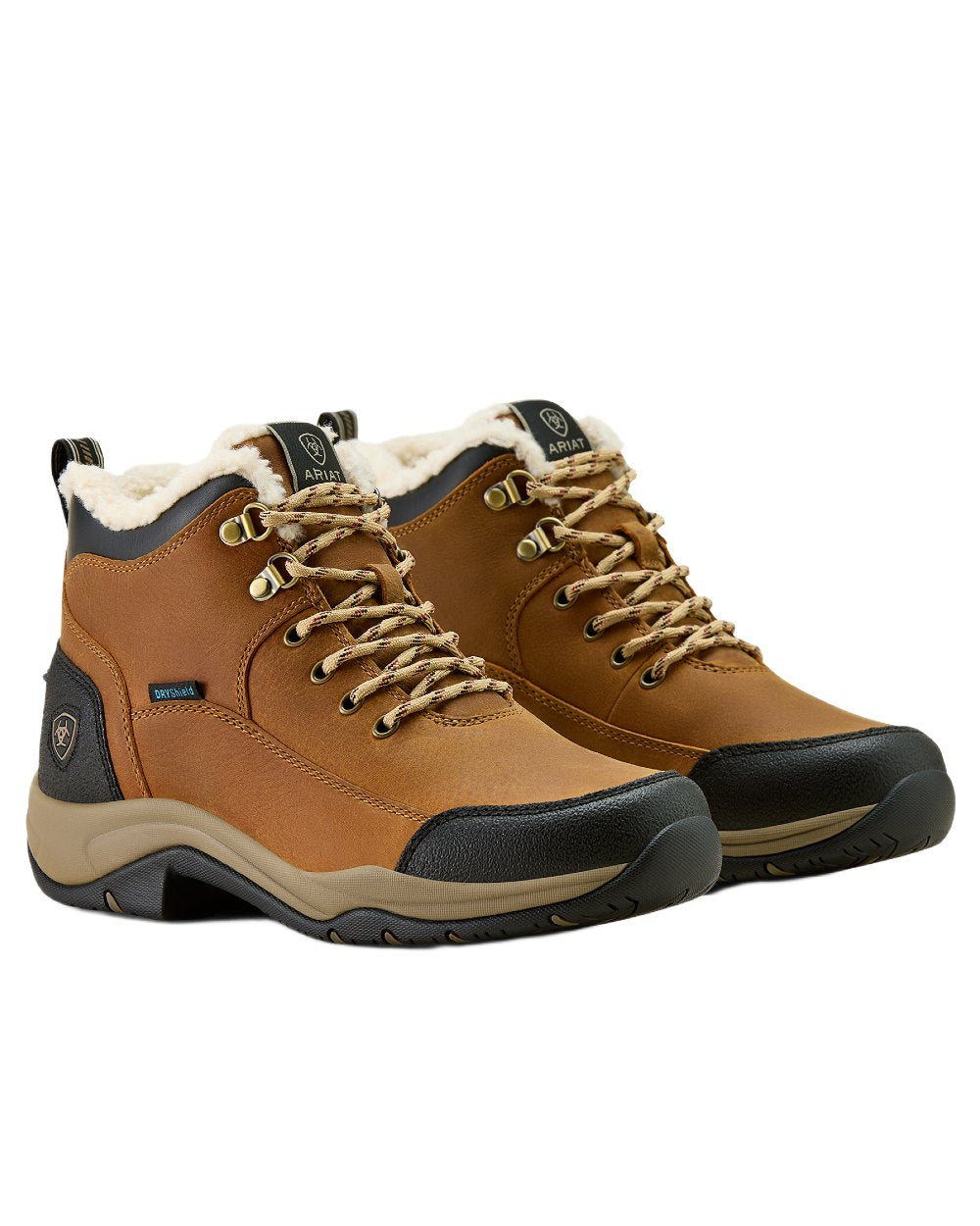 Dusted Wheat coloured Ariat Womens Terrain Sherpa Waterproof Boots on white background 