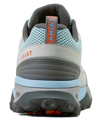 Blue Breeze coloured Ariat Womens Traverse Low Waterproof Hiking Shoes on white background 