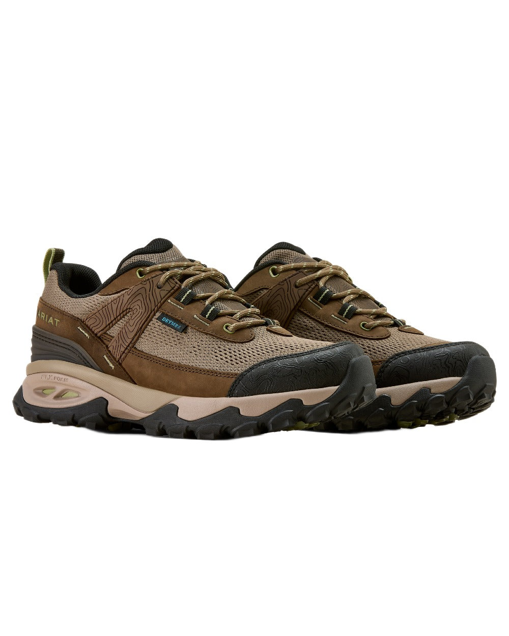 Brown Bark coloured Ariat Womens Traverse Low Waterproof Hiking Shoes on white background 
