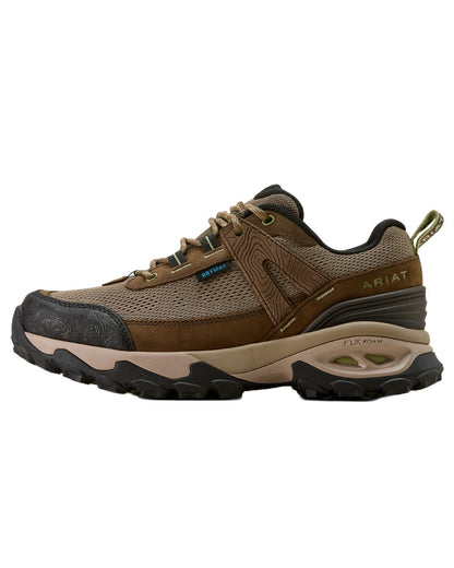 Brown Bark coloured Ariat Womens Traverse Low Waterproof Hiking Shoes on white background 