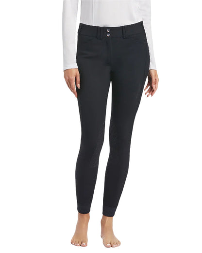 Black coloured Ariat Womens Halo Denim Full Seat Breech on white background 