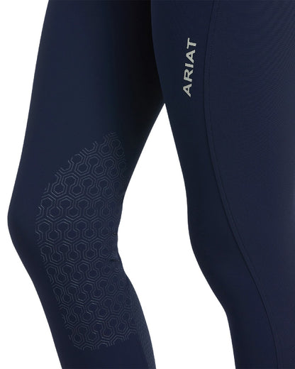 Navy coloured Ariat Womens Halo Denim Full Seat Breech on white background 