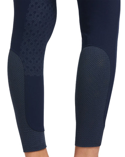 Navy coloured Ariat Womens Halo Denim Full Seat Breech on white background 