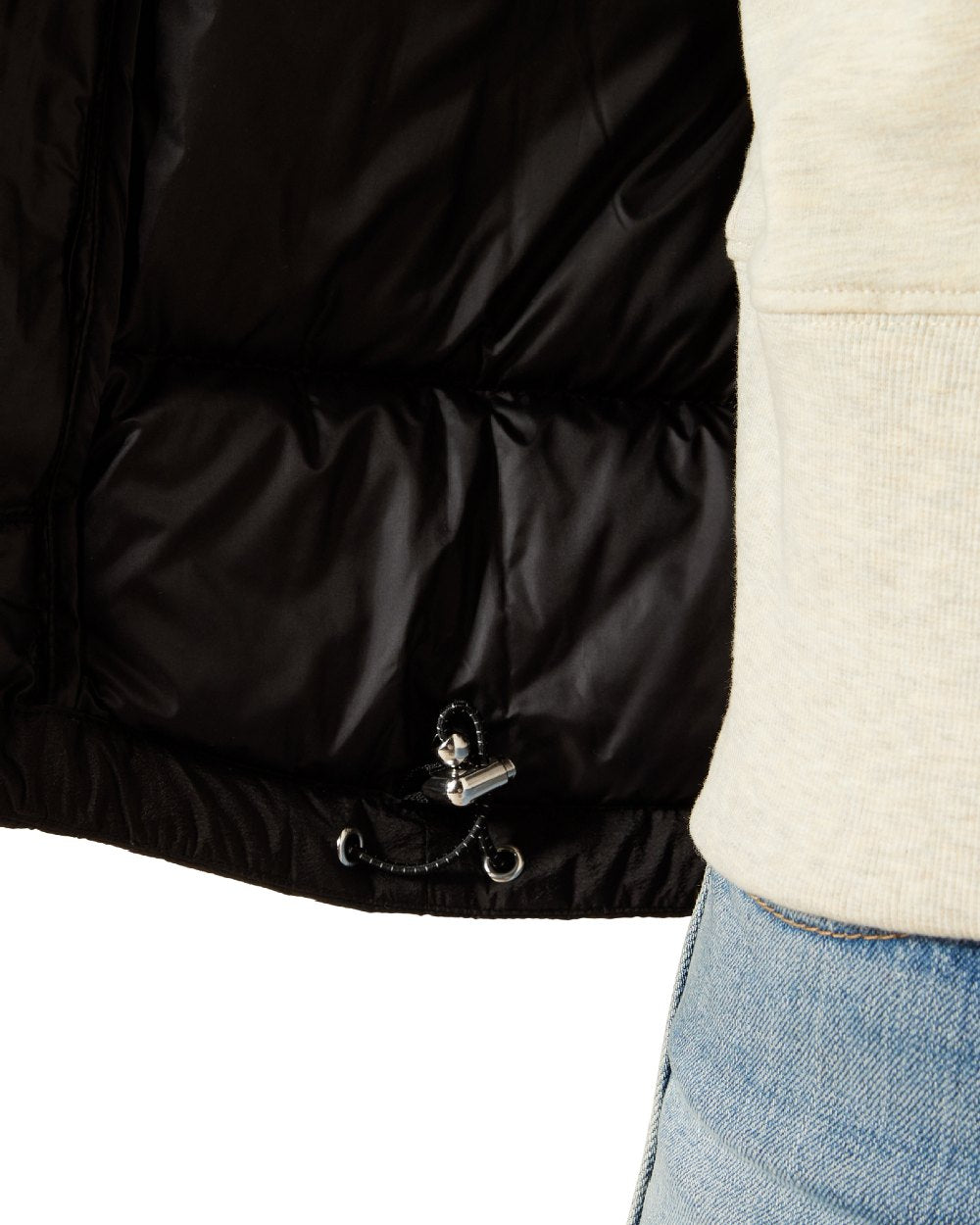 Black Coloured Ariat Womens Ultra Puff Down Vest on white background 