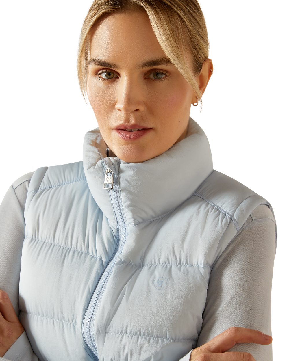 Skyway Coloured Ariat Womens Ultra Puff Down Vest on white background 