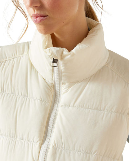 Star White Coloured Ariat Womens Ultra Puff Down Vest on white background 