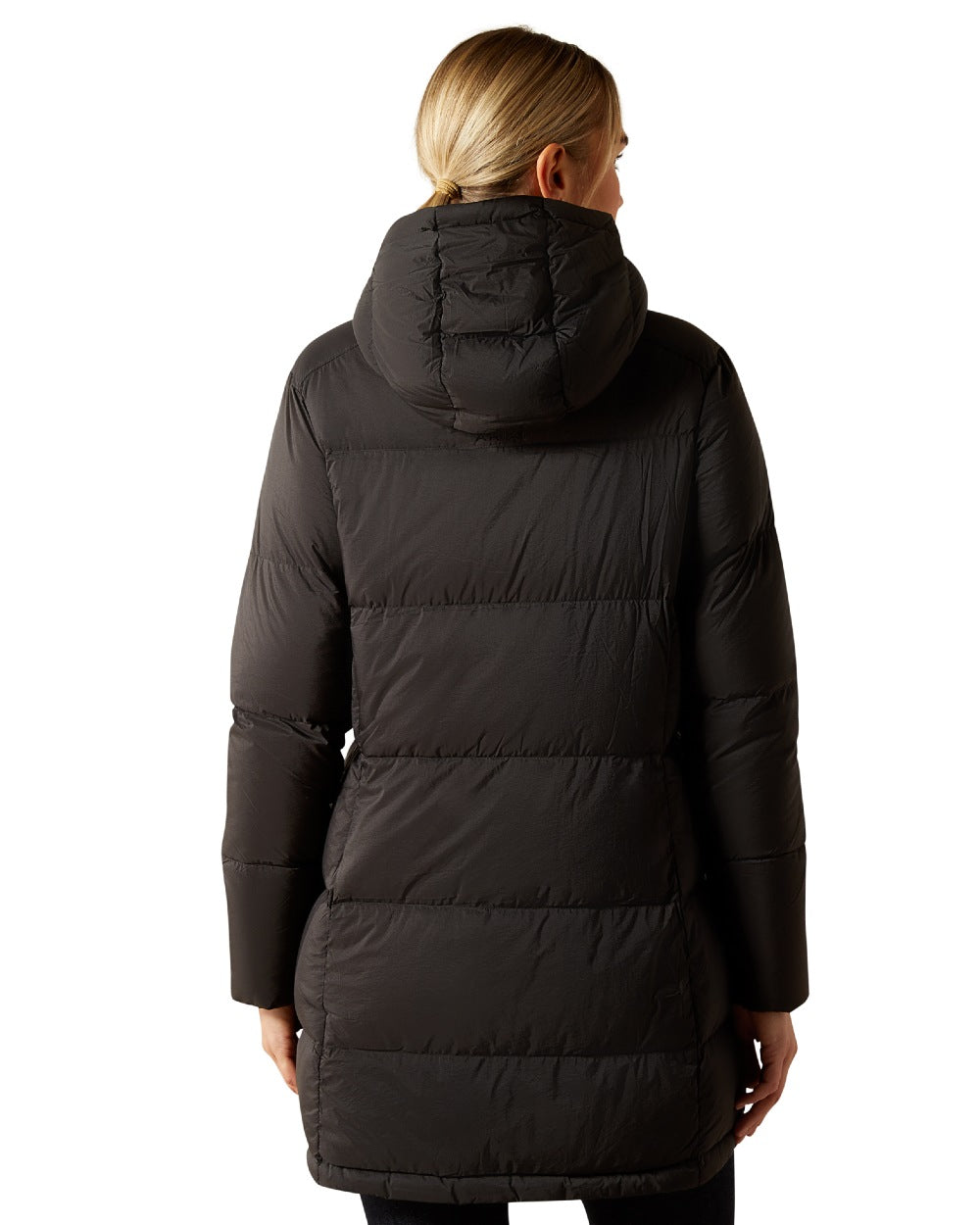 Black Coloured Ariat Womens UltraPuff Down Coat on white background 