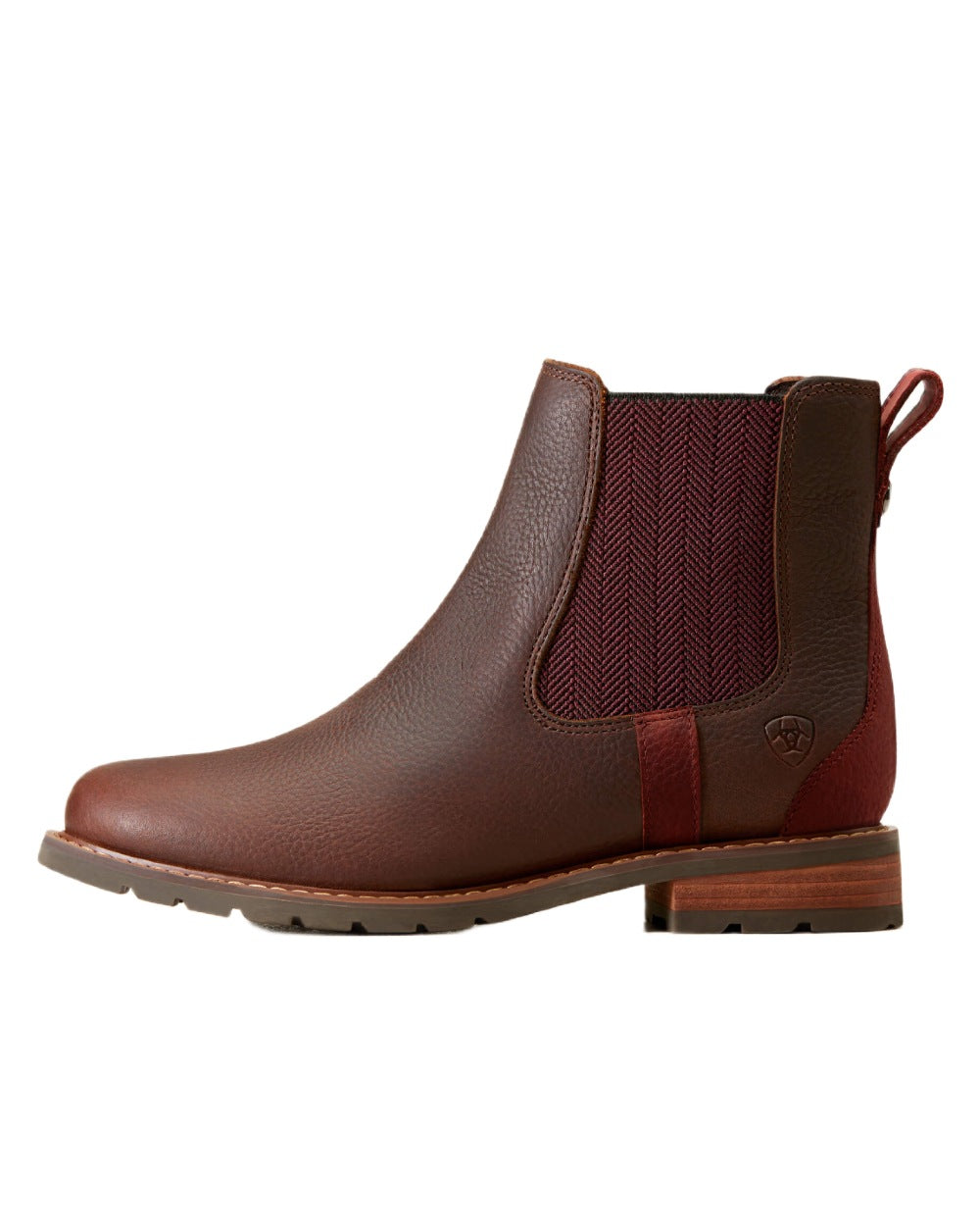 Dark Brown coloured Ariat Womens Wexford Waterproof Boots on white background 