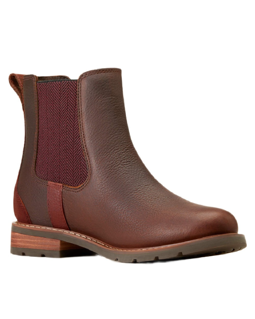 Dark Brown coloured Ariat Womens Wexford Waterproof Boots on white background 