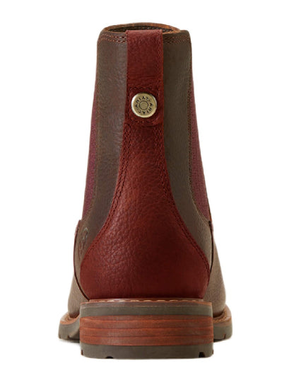Dark Brown coloured Ariat Womens Wexford Waterproof Boots on white background 