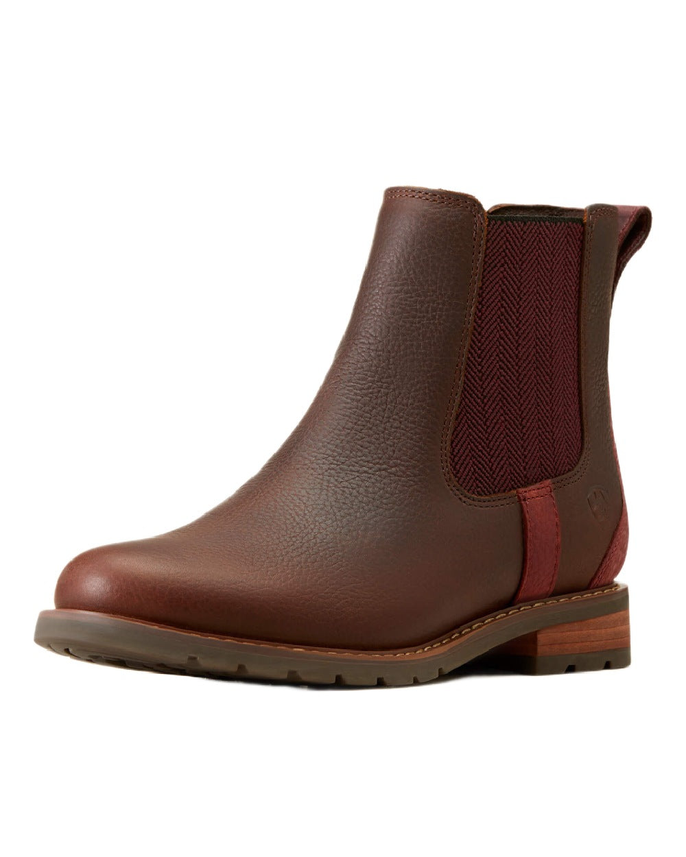 Dark Brown coloured Ariat Womens Wexford Waterproof Boots on white background 