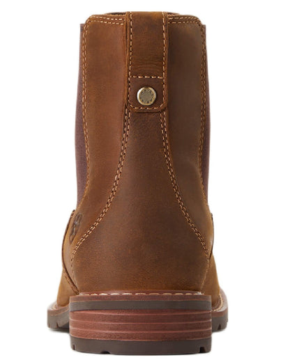 Weathered Brown coloured Ariat Womens Wexford Waterproof Boots on white background 