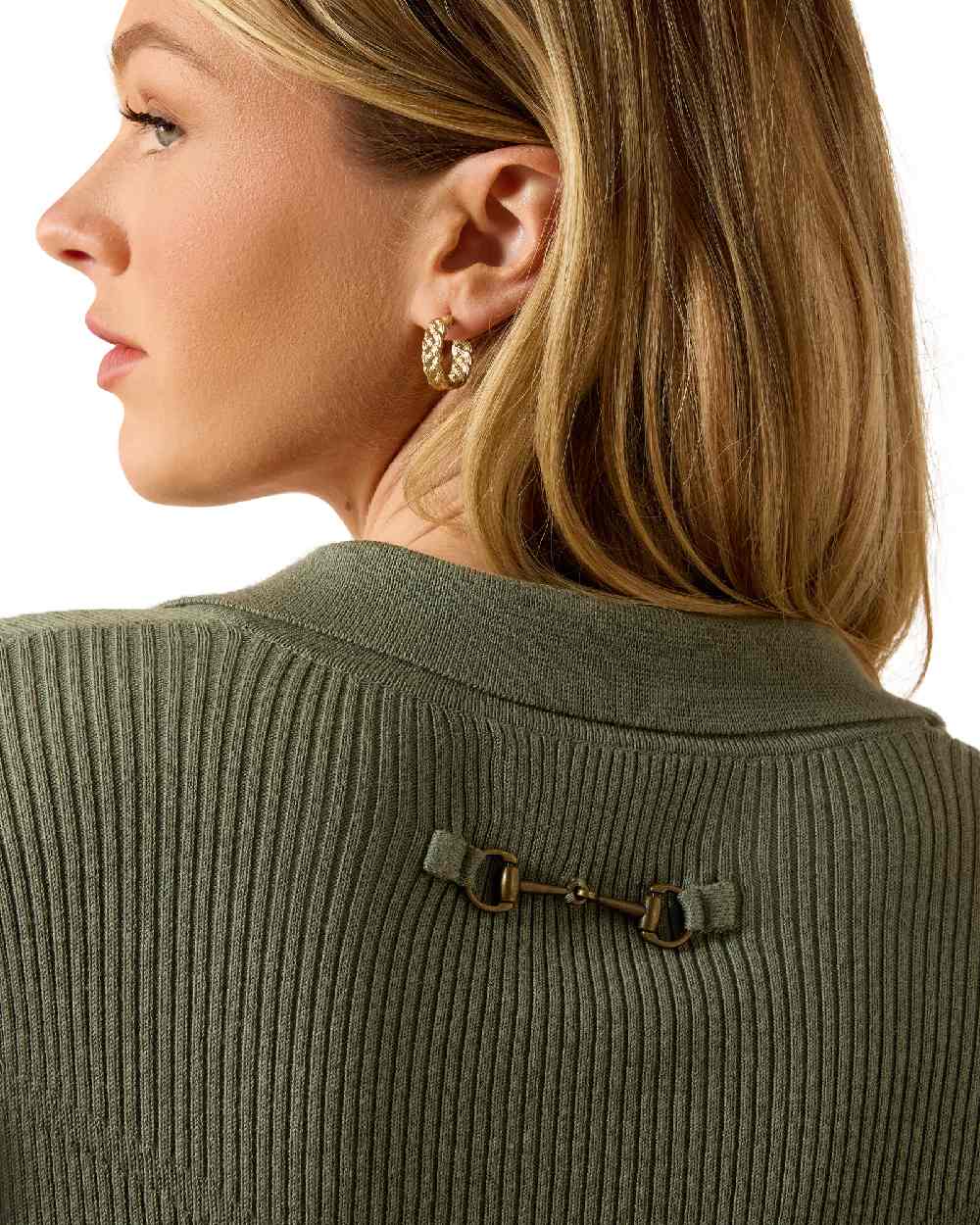 Sea Spray coloured Ariat Womens Winsthorpe Sweater white background 