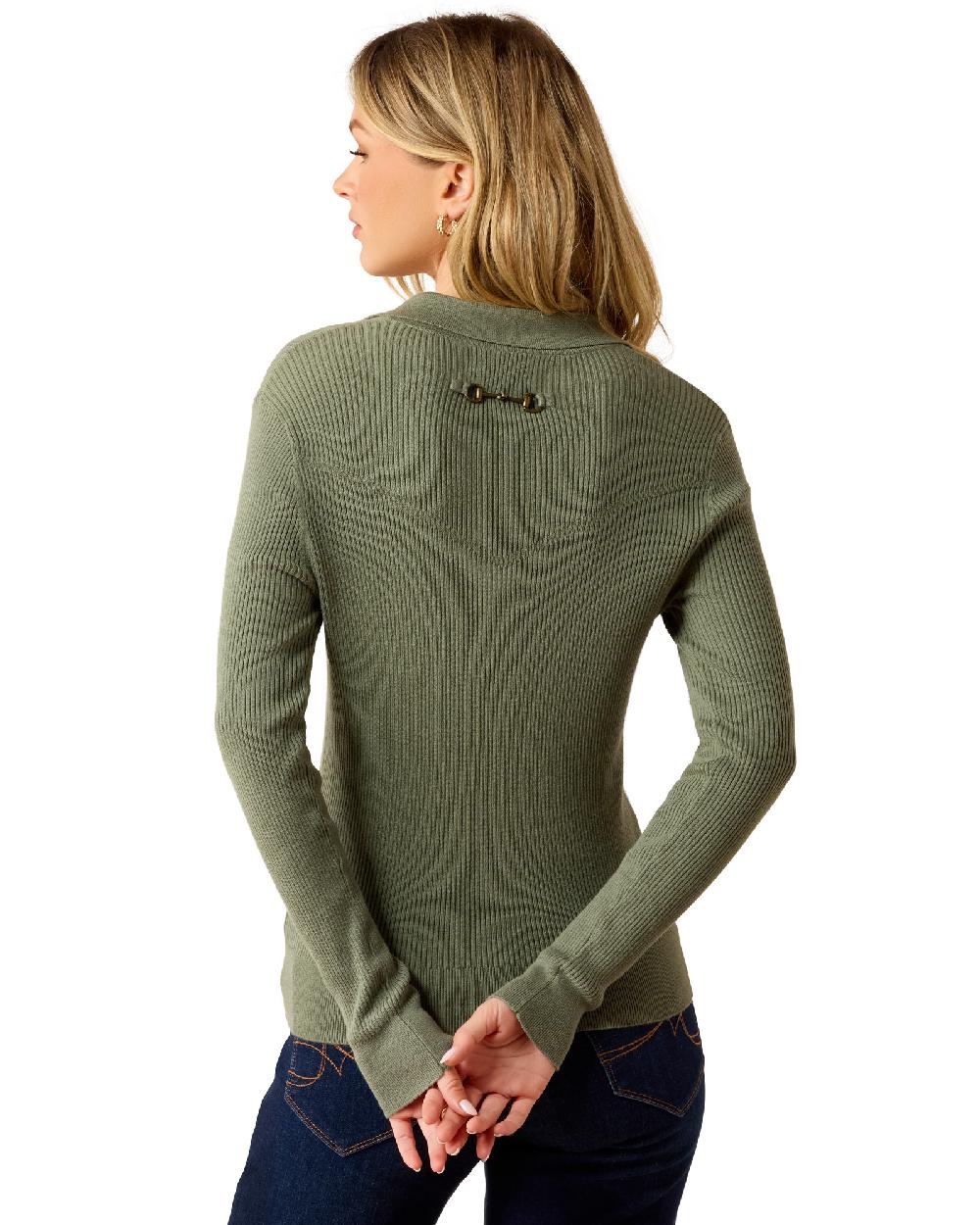 Sea Spray coloured Ariat Womens Winsthorpe Sweater white background 