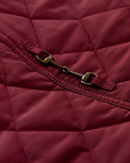 Windsor Wine coloured Ariat Woodgate Jacket on close up 