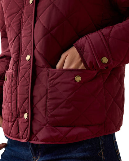 Windsor Wine coloured Ariat Woodgate Jacket on white background 