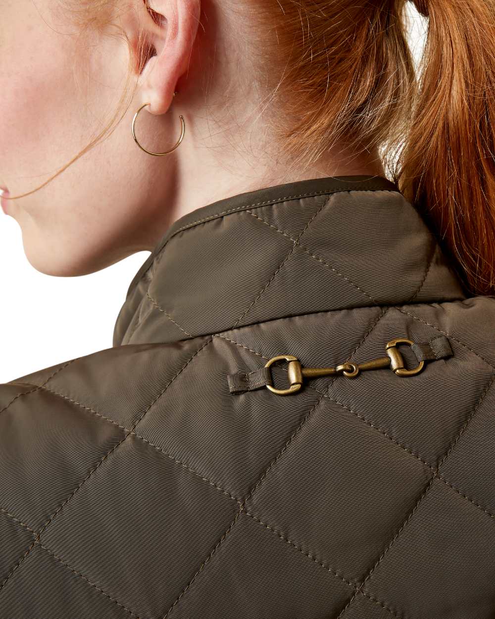 Earth Coloured Ariat Womens Woodside Quilted Gilet on white background 