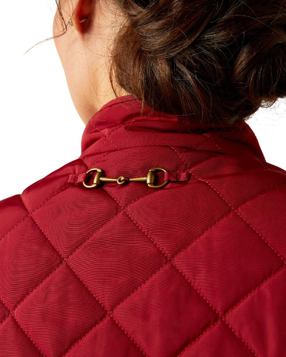Rubaiyat Coloured Ariat Womens Woodside Quilted Gilet on white background 