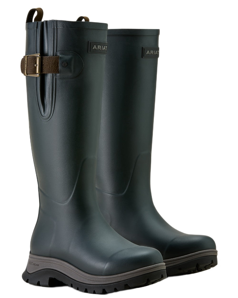 Deep Navy coloured Ariat Womens Woodstock Rubber Boots on white background 