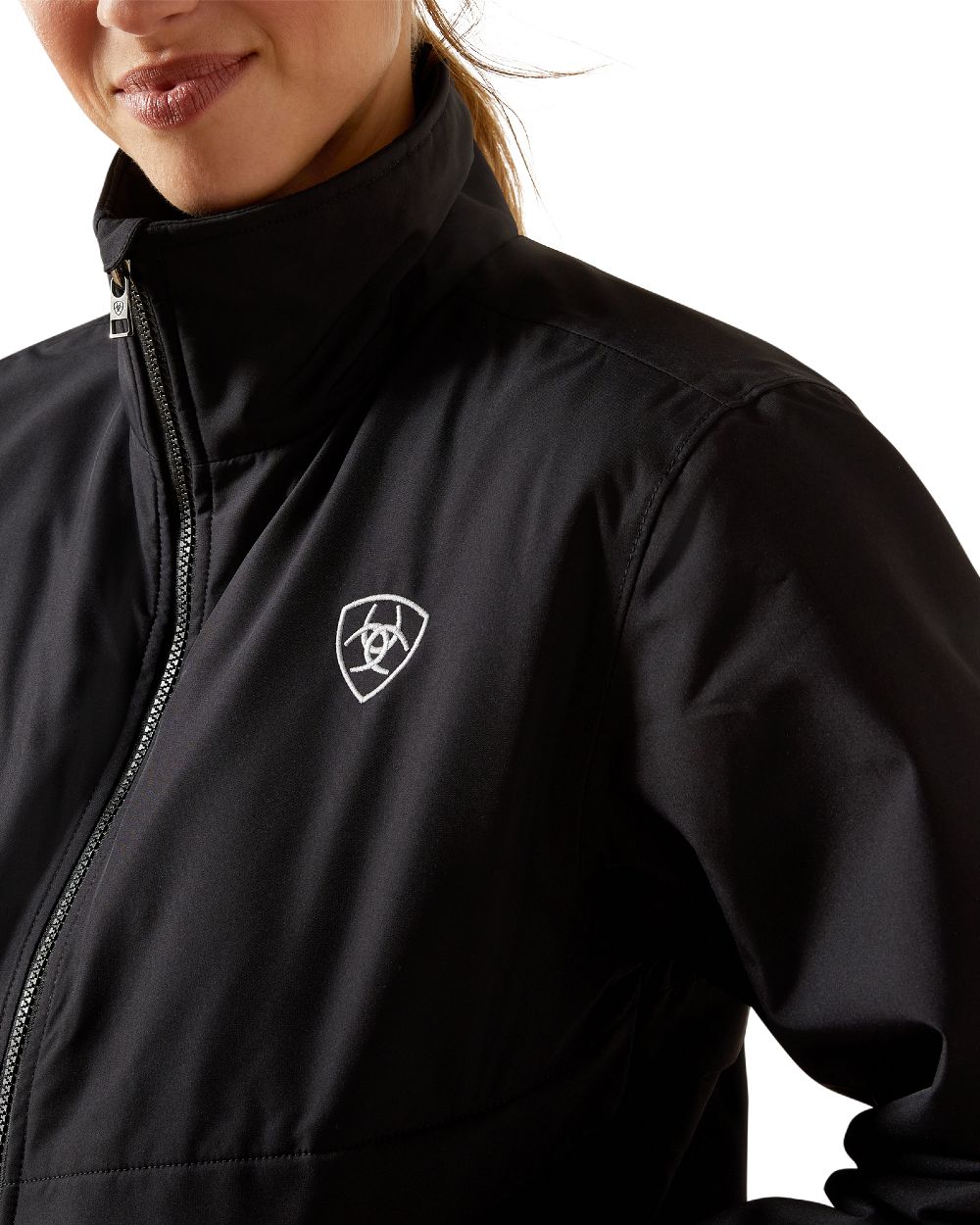 Black Coloured Ariat Womens Stable 2.0 Insulated Jacket on white background 