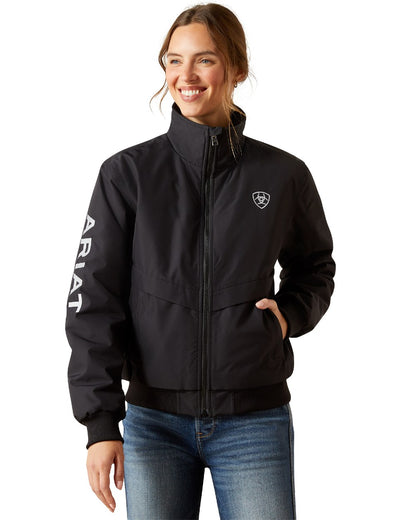 Black Coloured Ariat Womens Stable 2.0 Insulated Jacket on white background 