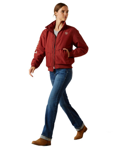 Madder Brown Coloured Ariat Womens Stable 2.0 Insulated Jacket on white background 