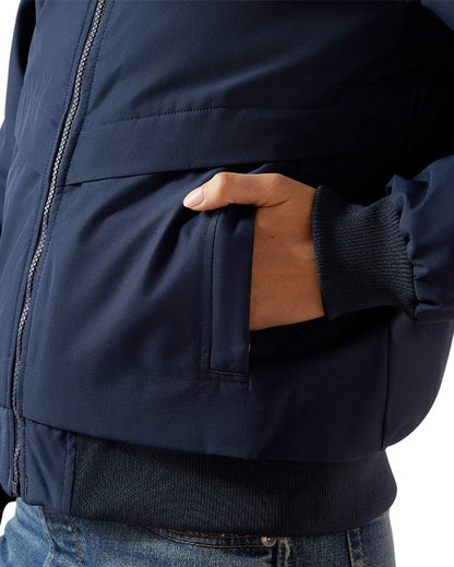 Navy Coloured Ariat Womens Stable 2.0 Insulated Jacket on white background 