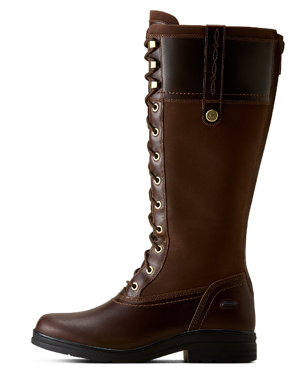Tobacco Brown coloured Ariat Wythburn Waterproof Boots on white background 