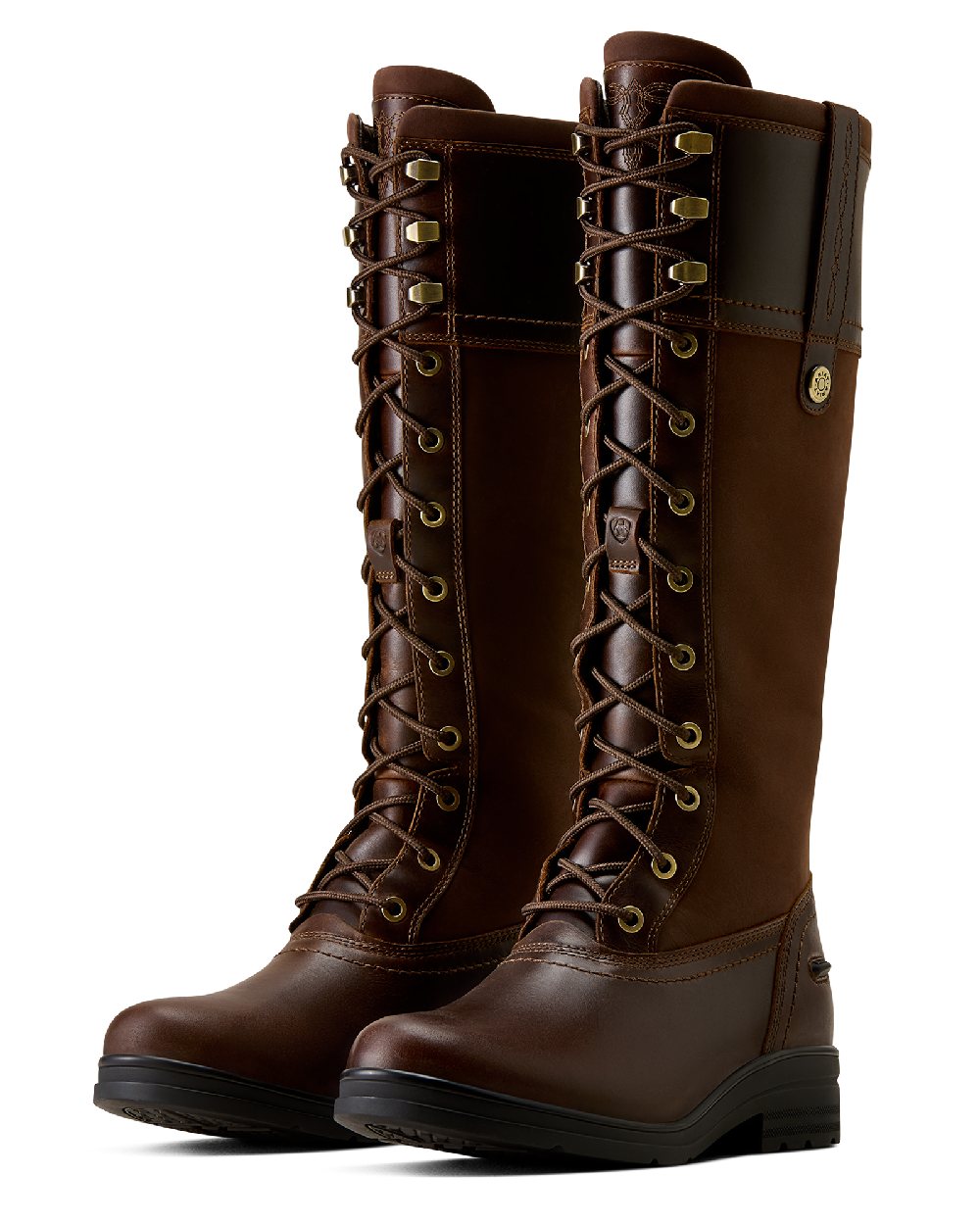 Tobacco Brown coloured Ariat Wythburn Waterproof Boots on white background 