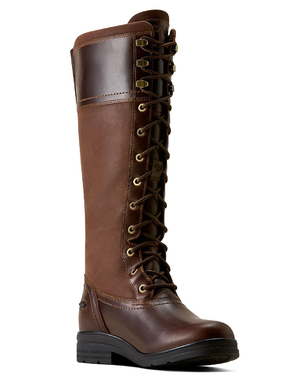 Tobacco Brown coloured Ariat Wythburn Waterproof Boots on white background 