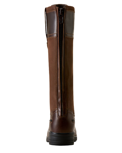 Tobacco Brown coloured Ariat Wythburn Waterproof Boots on white background 