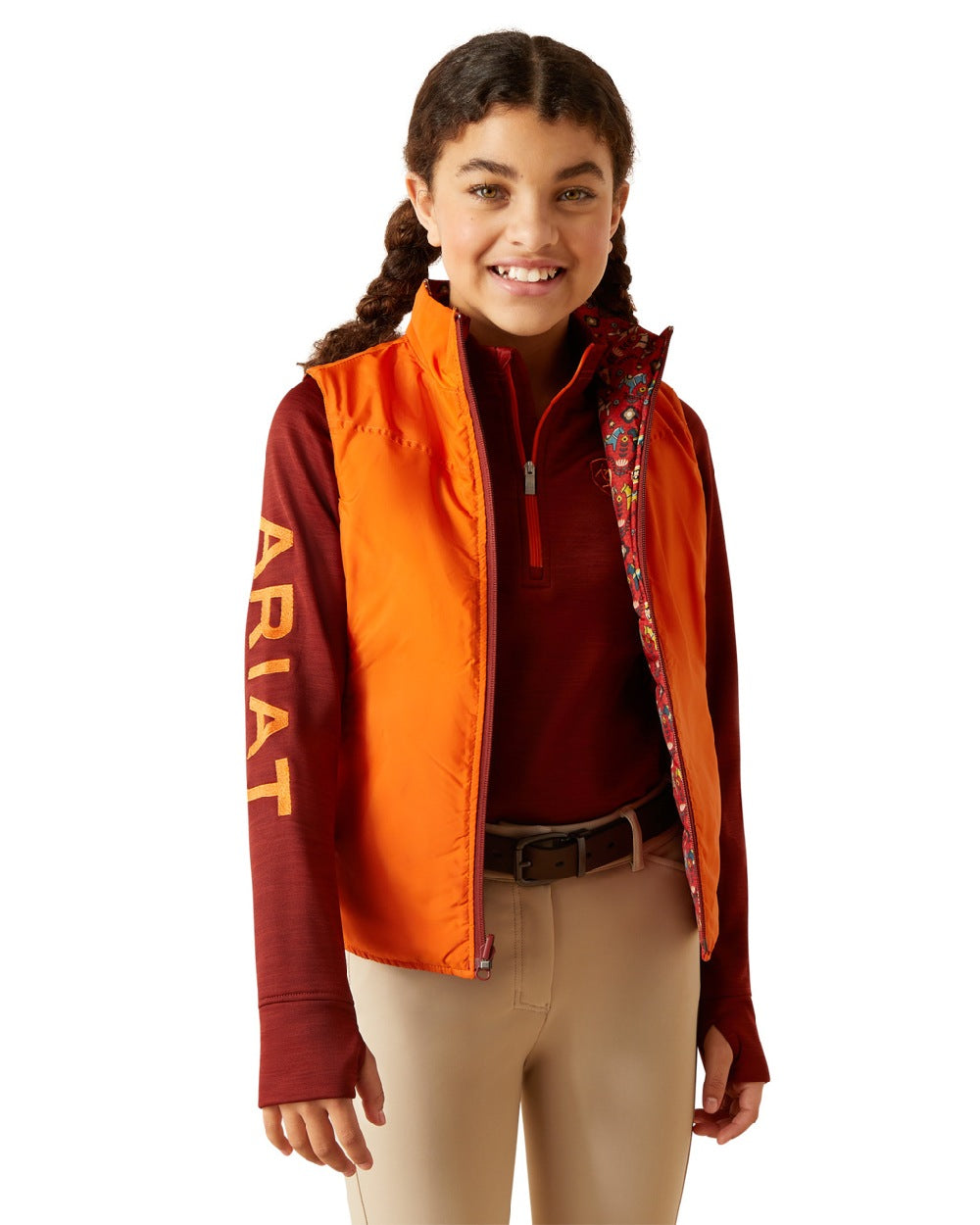 Ariat Childrens Bella Reversible Insulated Vest in Dala Horse/Arctic