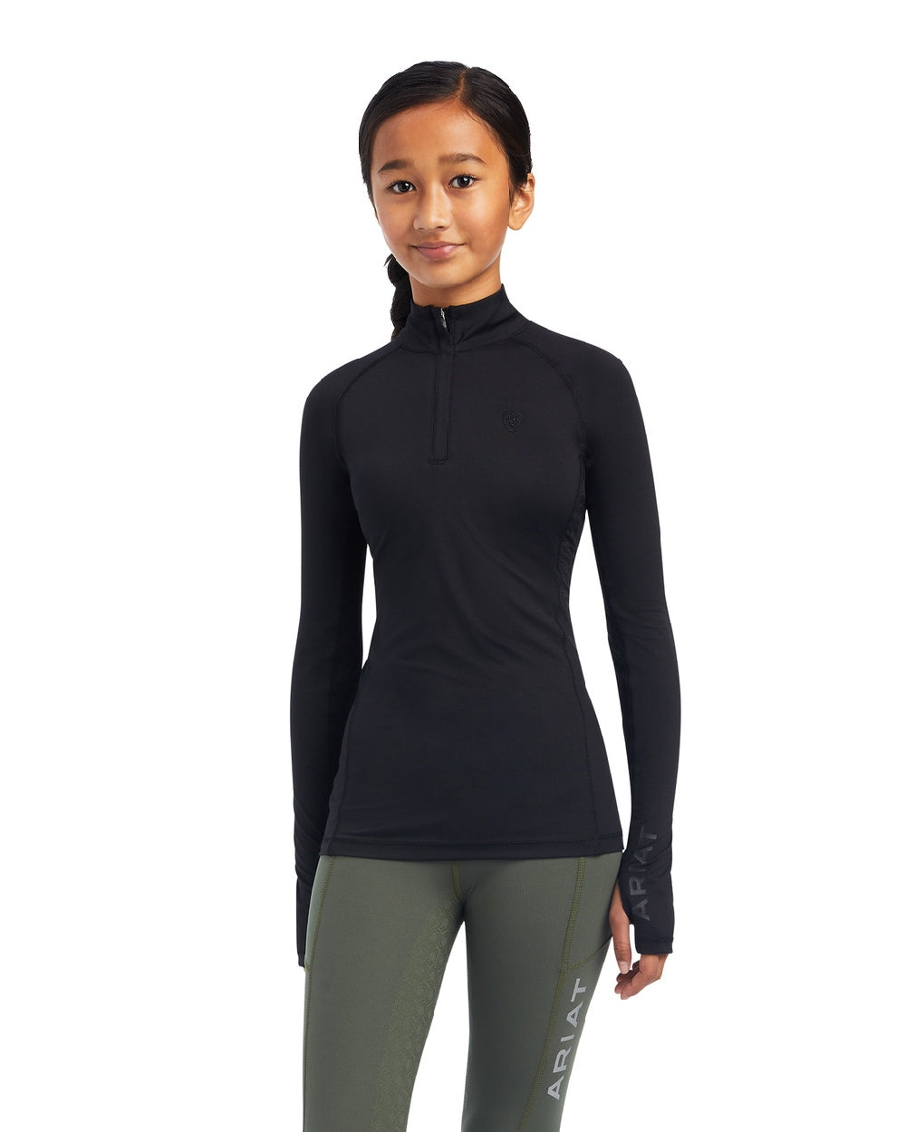 Ariat Childrens Lowell 2.0 1/4 Zip Base Layer in Black 