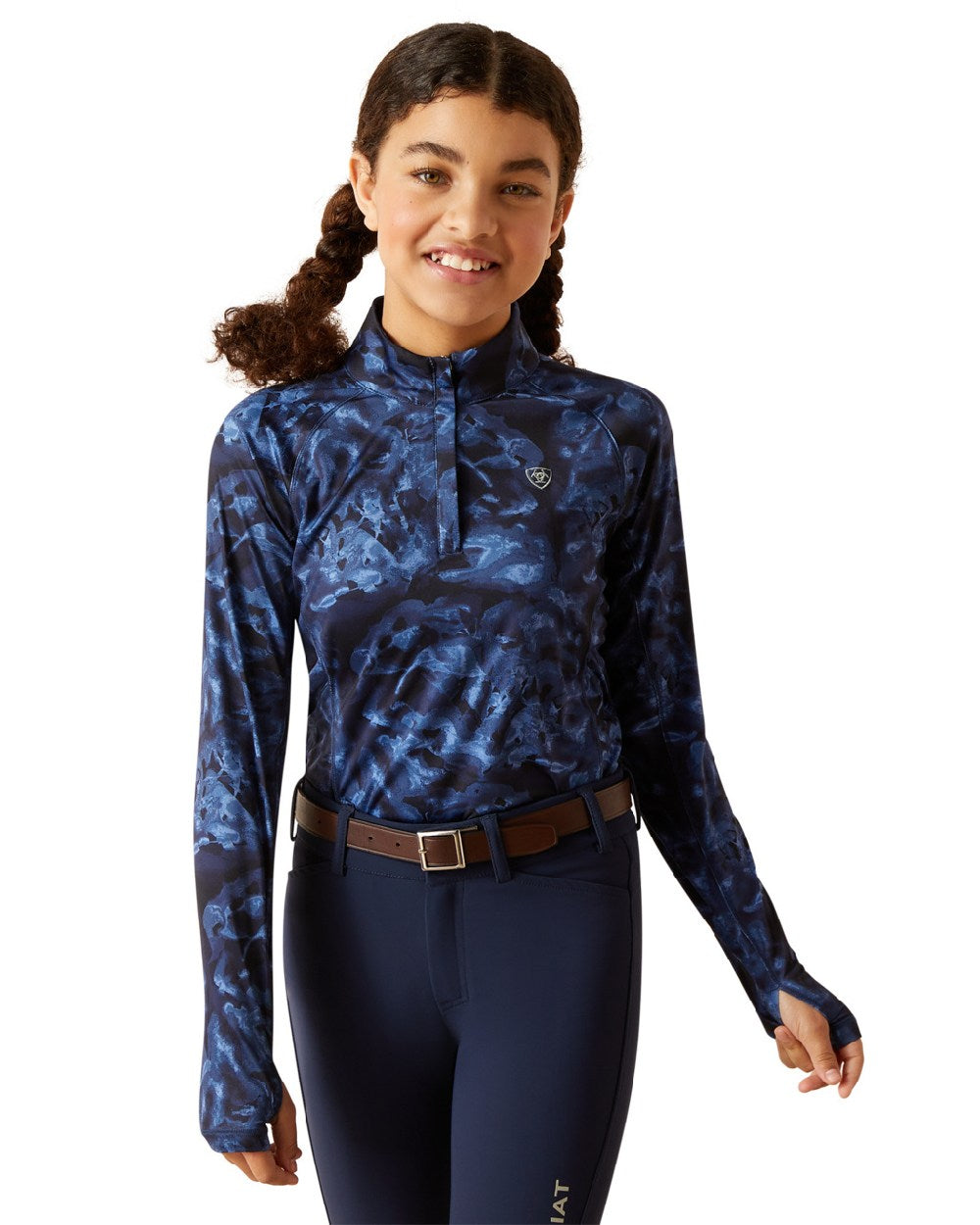 Ariat Childrens Lowell 2.0 1/4 Zip Base Layer in Stormy Skies 