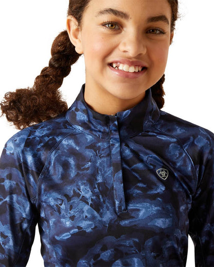 Ariat Childrens Lowell 2.0 1/4 Zip Base Layer in Stormy Skies 