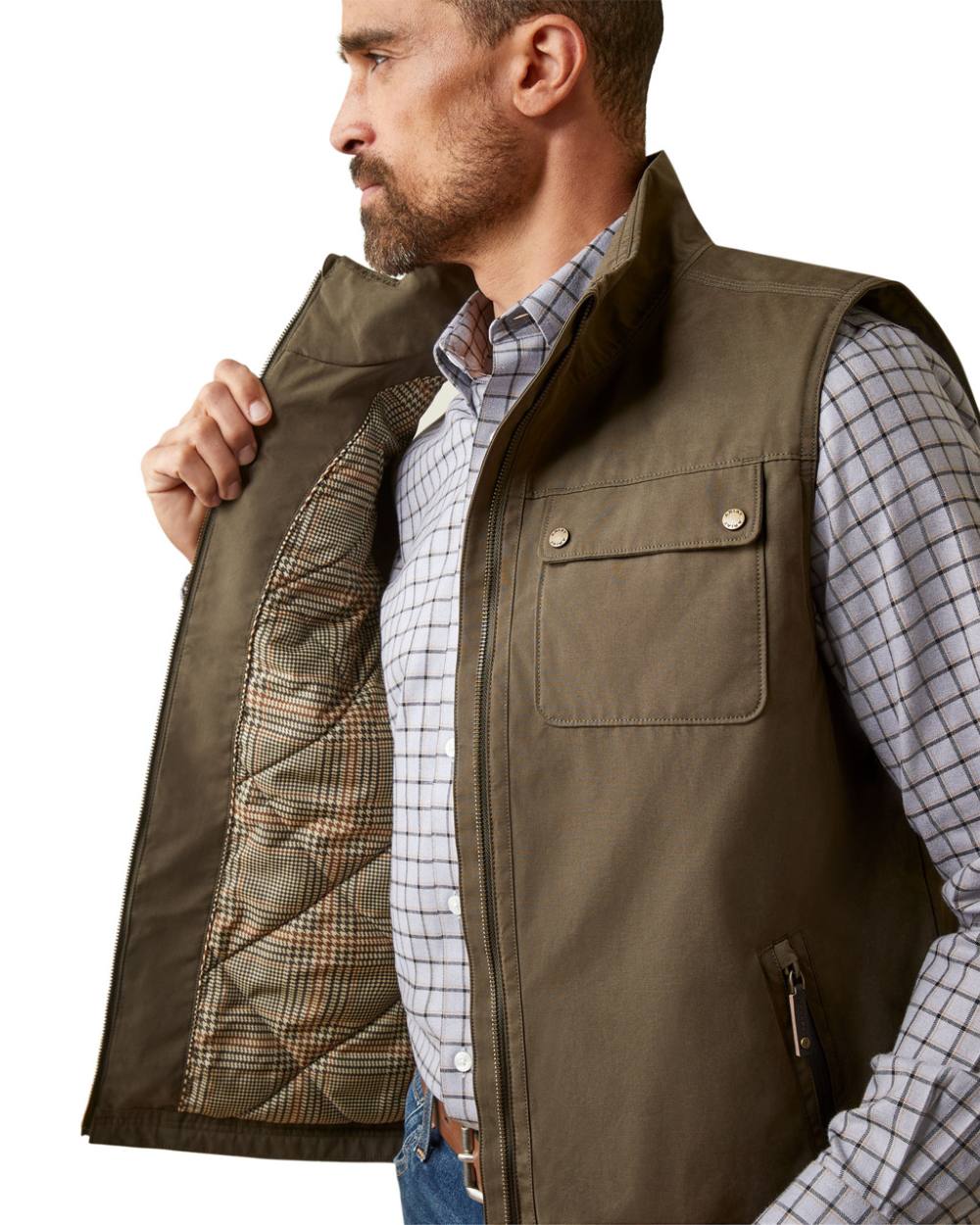 Ariat Mens Argentium Insulated Gilet in Earth