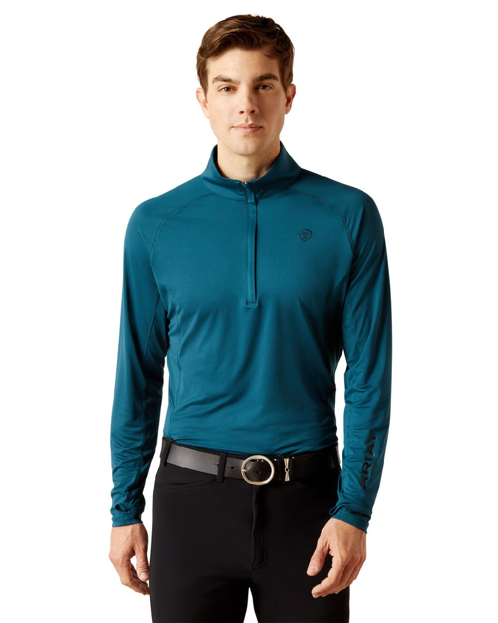 Ariat Mens Lowell 1/4 Zip Base Layer in Reflecting Pond 