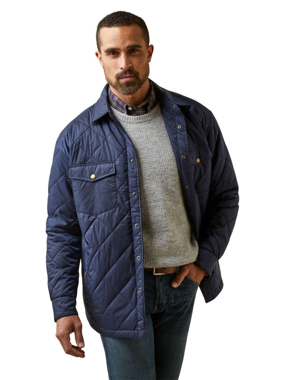 Ariat Mens Stinson Shirt Jacket in Navy