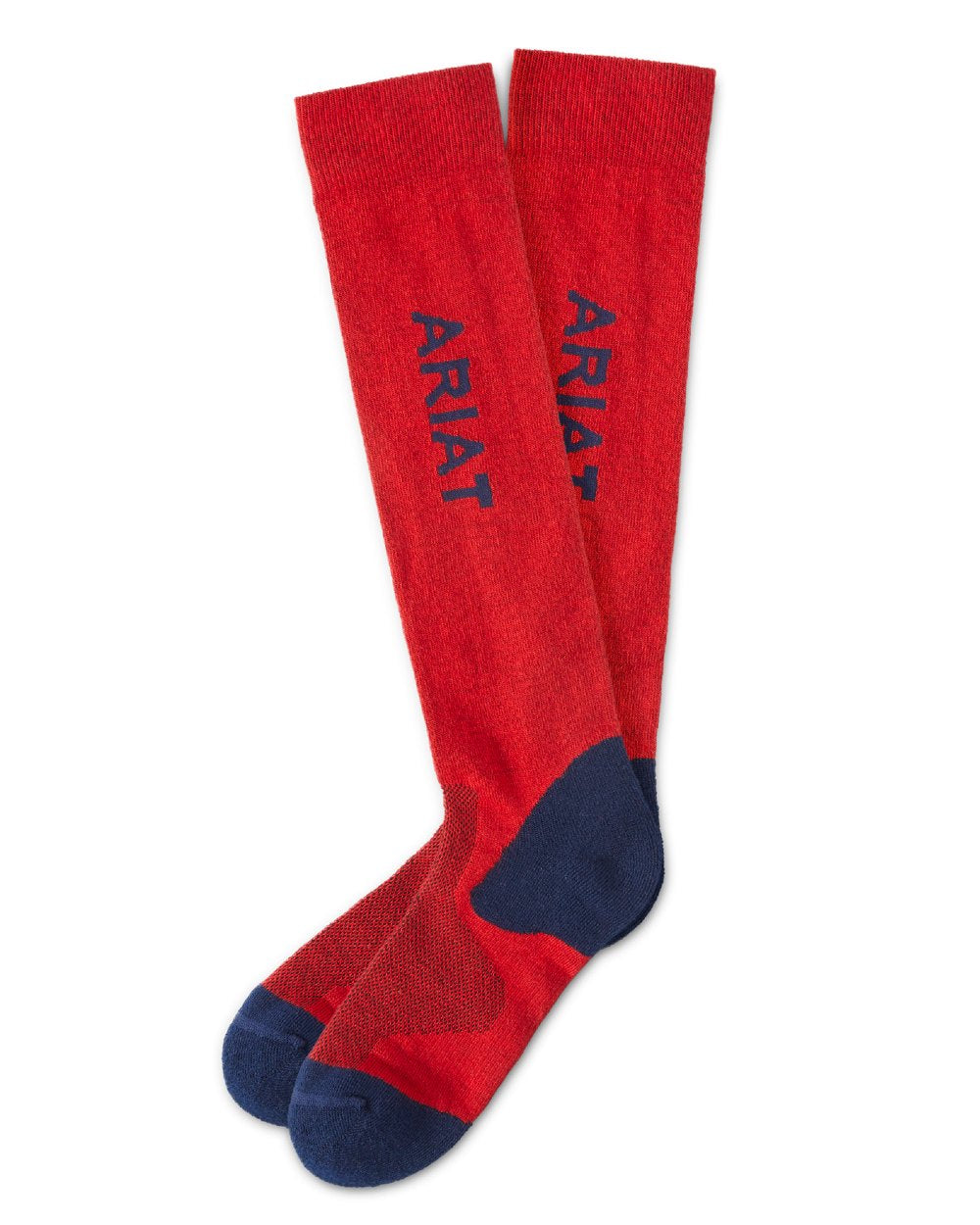 Red Navy coloured AriatTEK Performance Socks on white background 