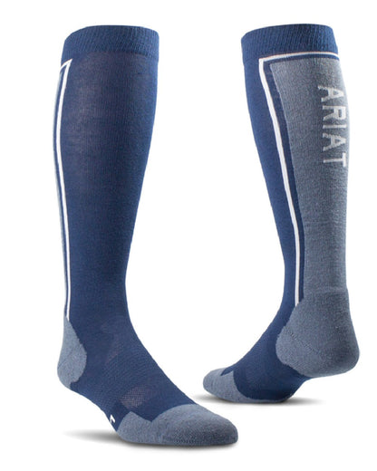 Blue colored AriatTEK Winter Slimline Sock on white background 