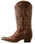 Sassy Brown Coloured Ariat Womens Heritage J Toe Stretchfit Boots On A White Background #colour_sassy-brown