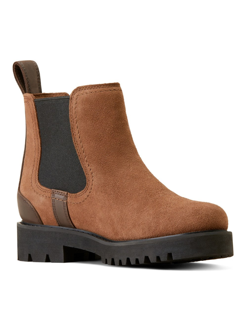 Ariat Women Wexford Lug Waterproof Chelsea Boots in Dark Earth 
