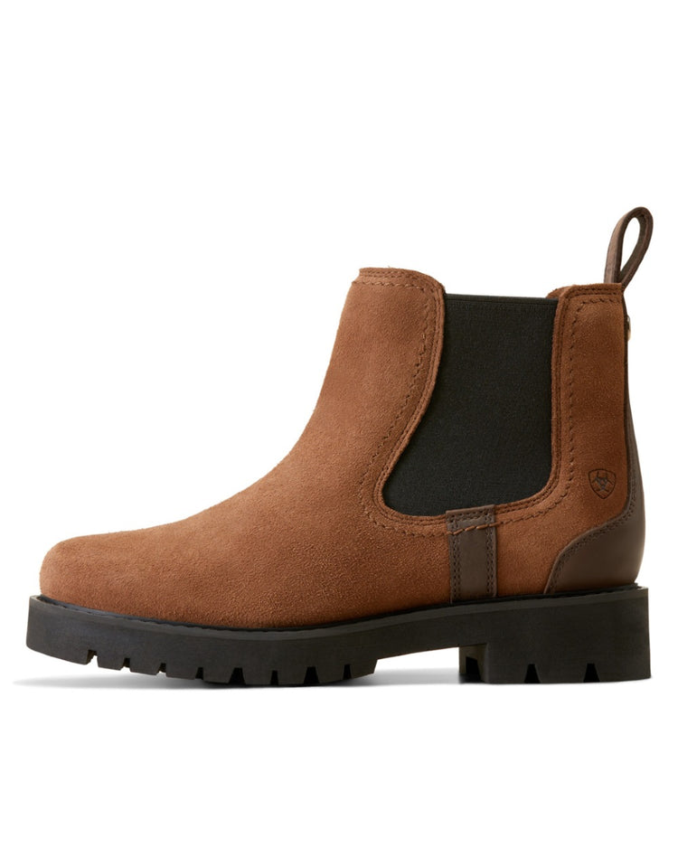 Women's Bailey Waxy Leather Country Boot - Dark Brown, Side Zip, Waterproof | Woodland Outdoor Boots
