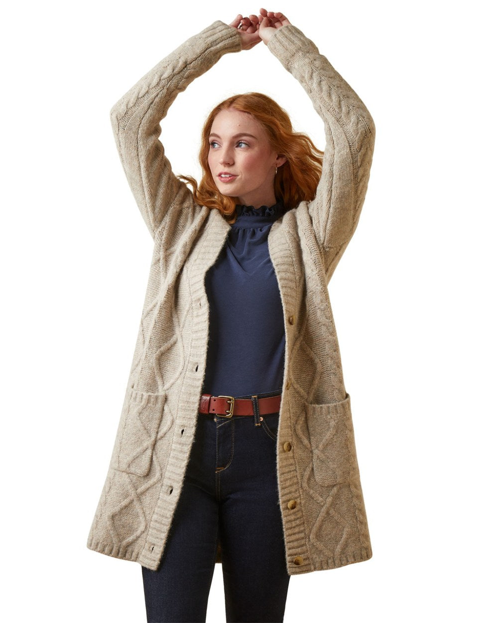 Ariat Womens Colma Cardigan in Oatmeal 